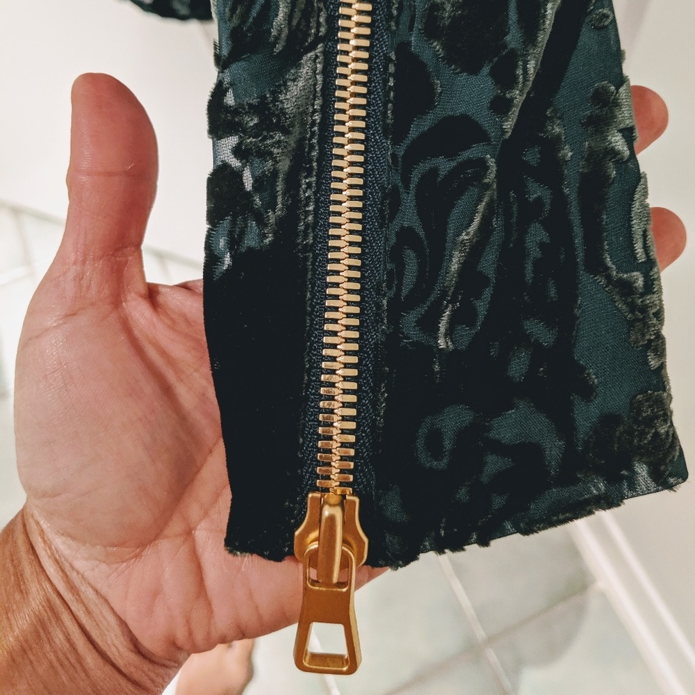Balmain H&M Green Velvet Mini Dress - Size US 4 - Picture 4 of 6